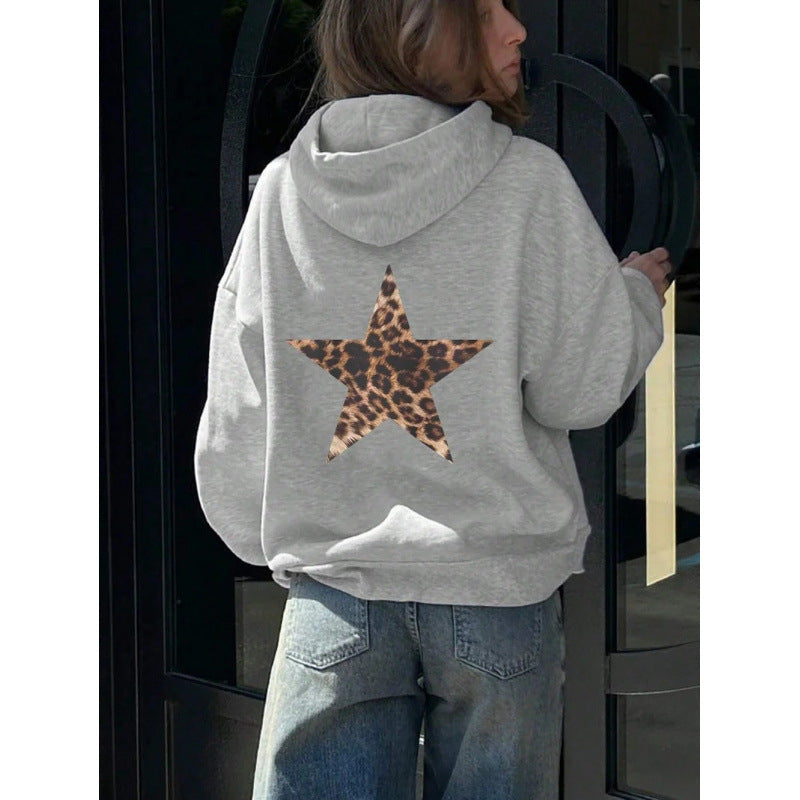 Damen Kapuzenpullover mit glitzerndem Sternmotiv EB