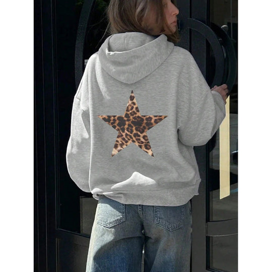 Damen Kapuzenpullover mit glitzerndem Sternmotiv EB