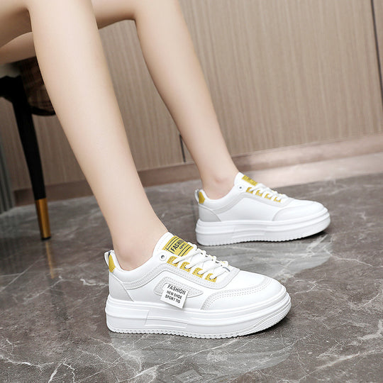 Damen modische Plateau Sneakers mit sportlicher Profilsohle und atmungsaktiver Konstruktion EB