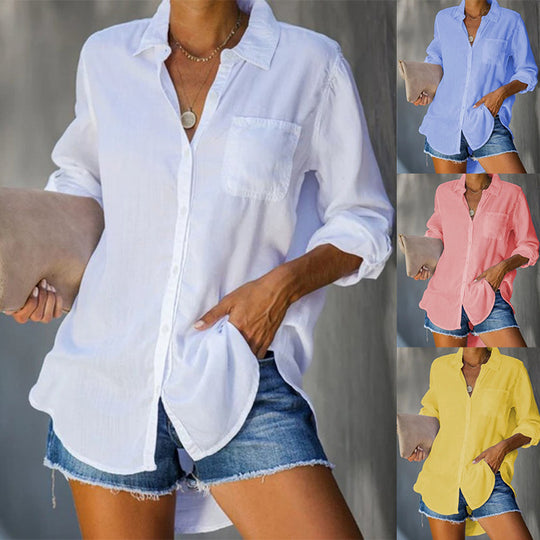 Damen lässige Bluse aus leichtem Stoff EB