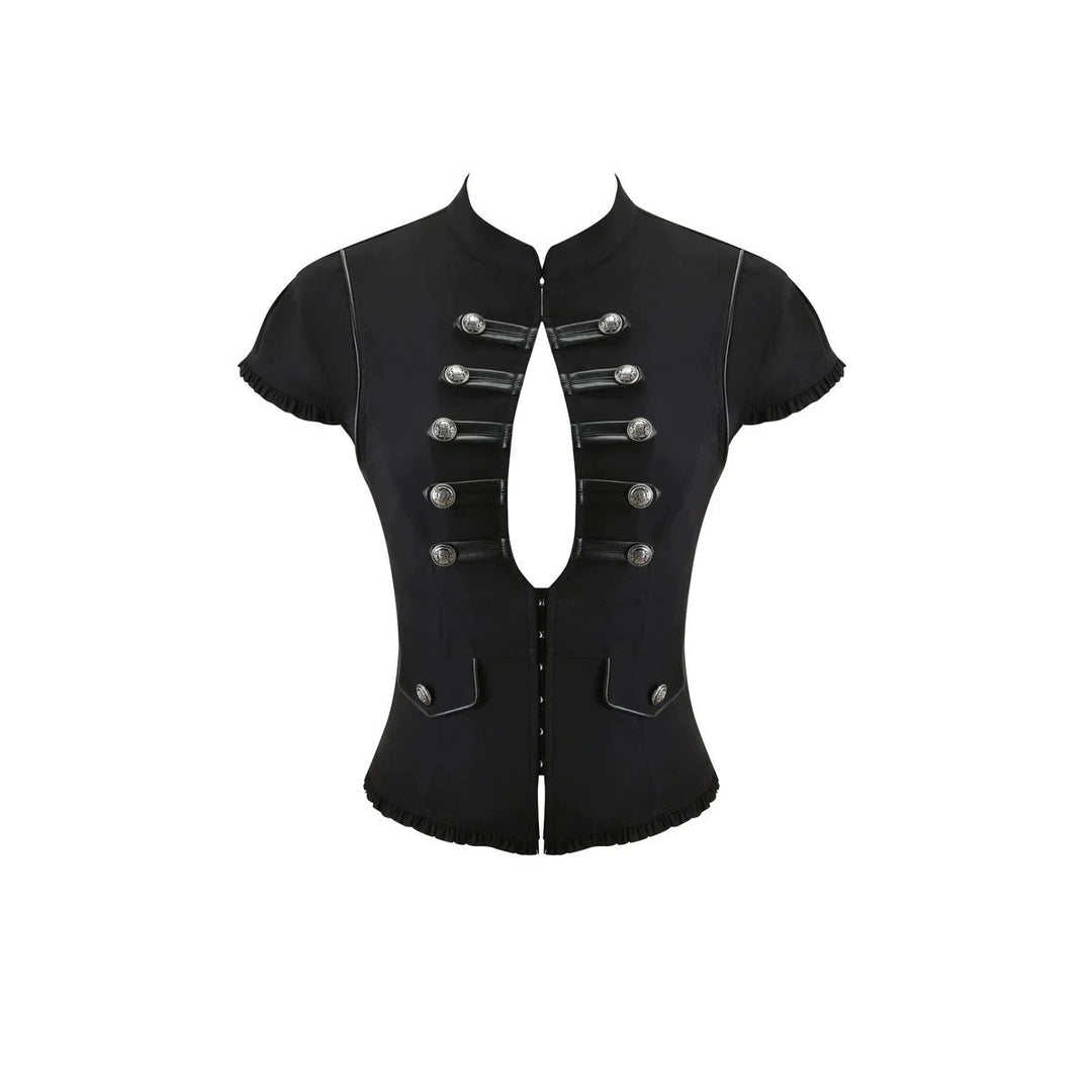 Damen Elegantes Blazer-Oberteil mit asymmetrischem Ausschnitt EB