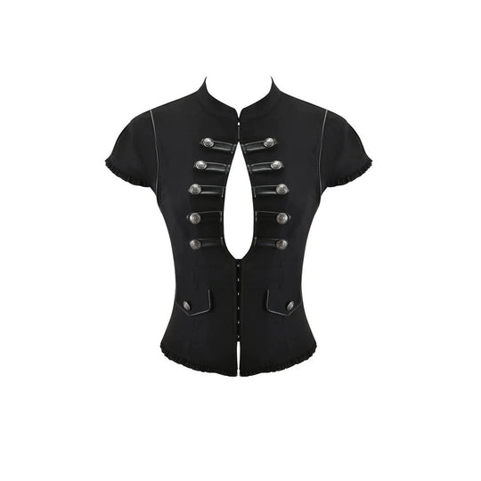 Damen Elegantes Blazer-Oberteil mit asymmetrischem Ausschnitt EB