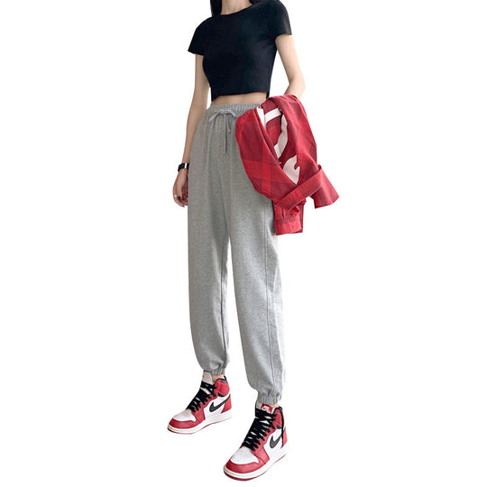 Damen bequeme Sporthose mit elastischem Bund und modernen Details EB