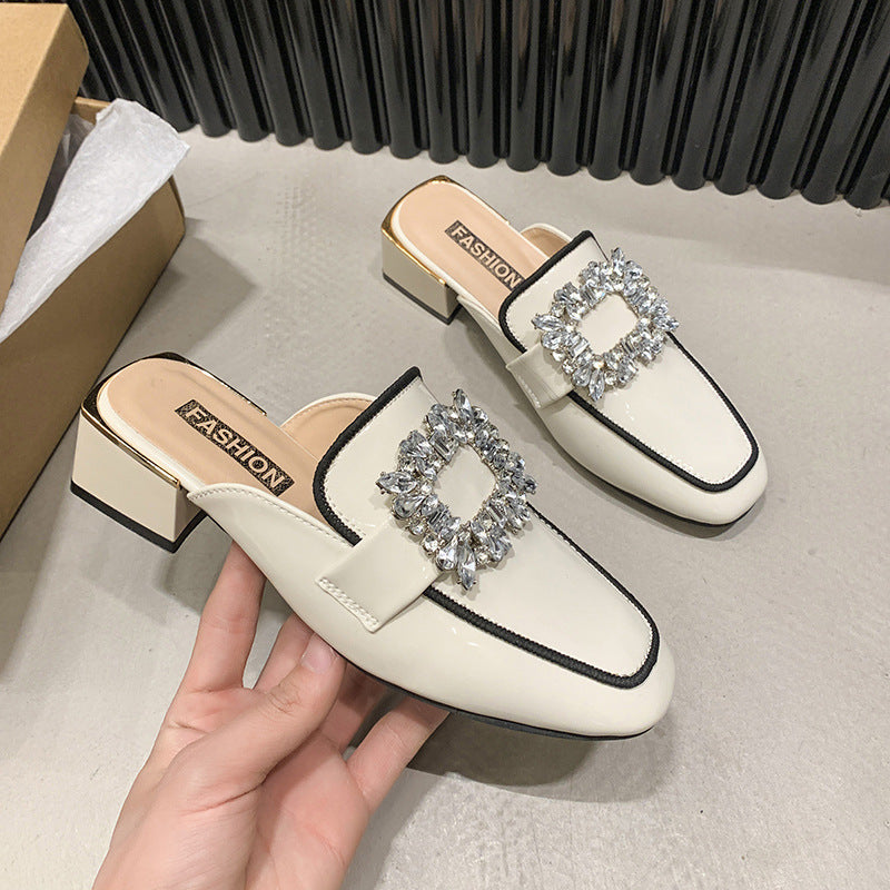 Damen Glamouröse Mules mit funkelndem Bling-Riemen EB