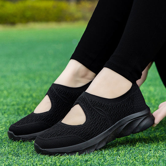 Damen Slip-On Freizeitschuhe mit atmungsaktivem Textil-Obermaterial EB