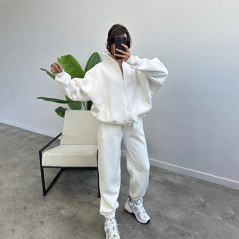 Damen lässiger Zweiteiler mit oversized Hoodie und Jogginghose EB