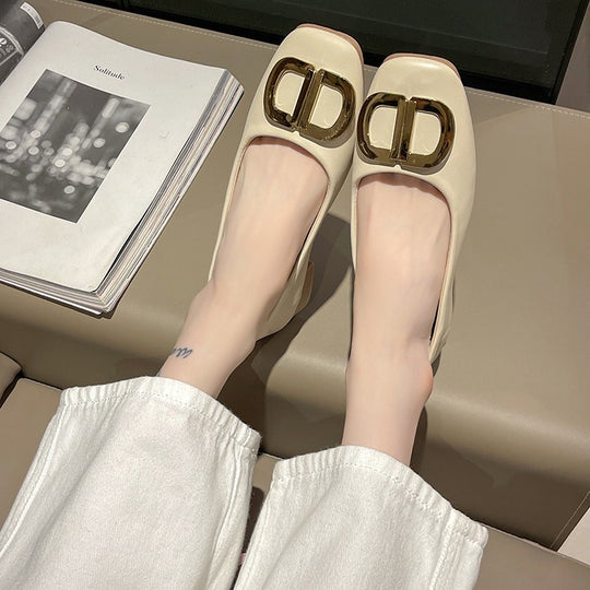 Damen elegante Ballerinas mit modischem Schnallen-Design EB