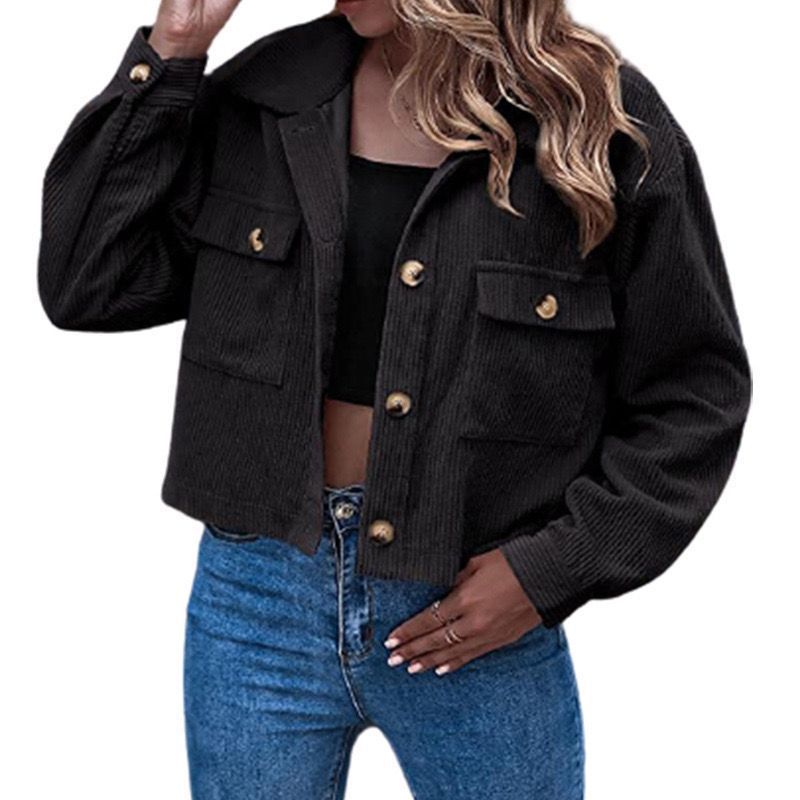 Damen modische Jacke mit aufgesetzten Taschen EB