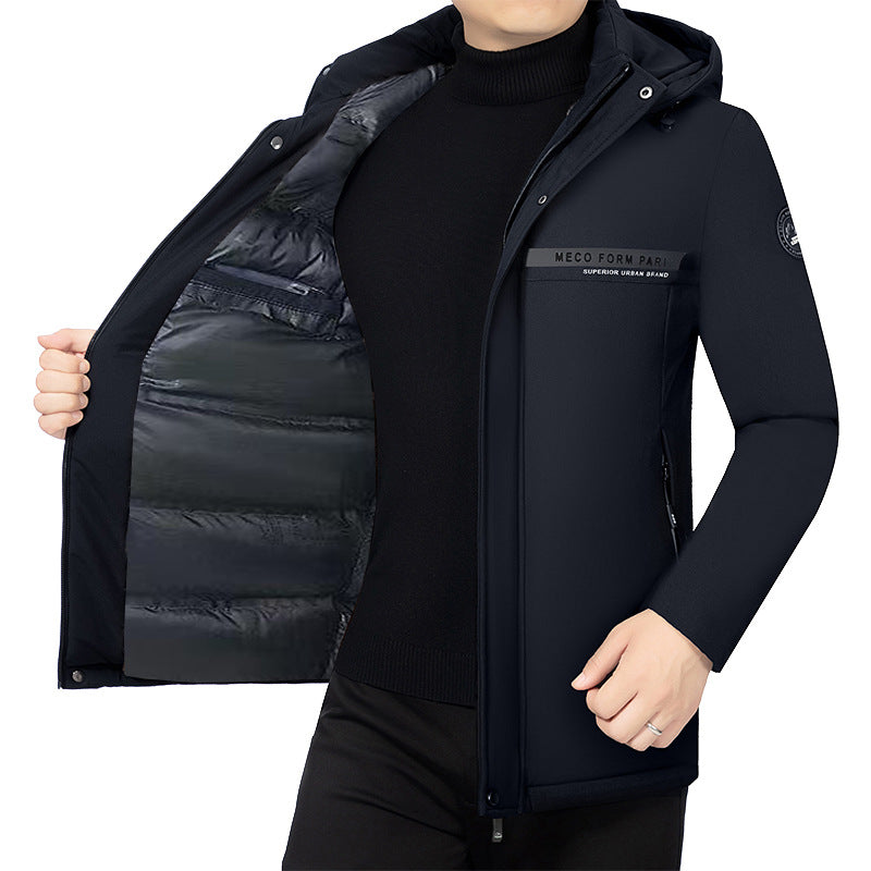 Herren Wattierte Stehkragenjacke mit wasserabweisender Oberfläche und Reißverschlusstaschen EB