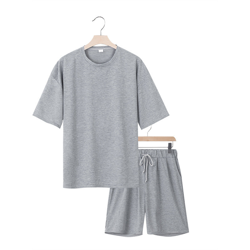 Herren Freizeit-Set mit bequemem T-Shirt und Shorts aus atmungsaktiver Baumwolle EB