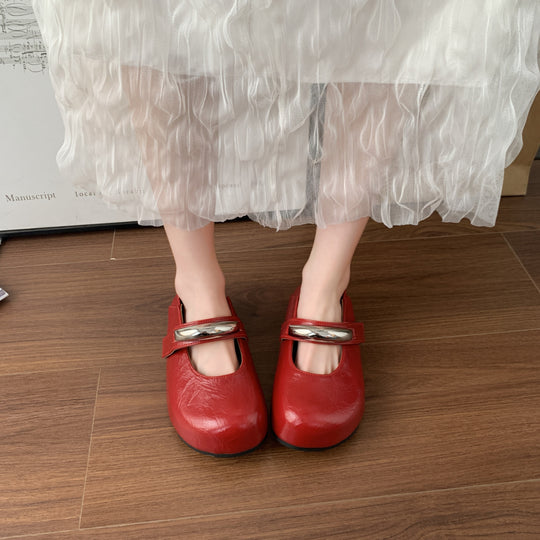 Damen Klassische Mary Jane Schuhe mit verstellbarem Riemen EB