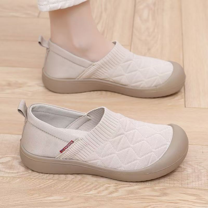 Damen Bequeme Slip-On Freizeitschuhe mit elastischem Bündchen EB
