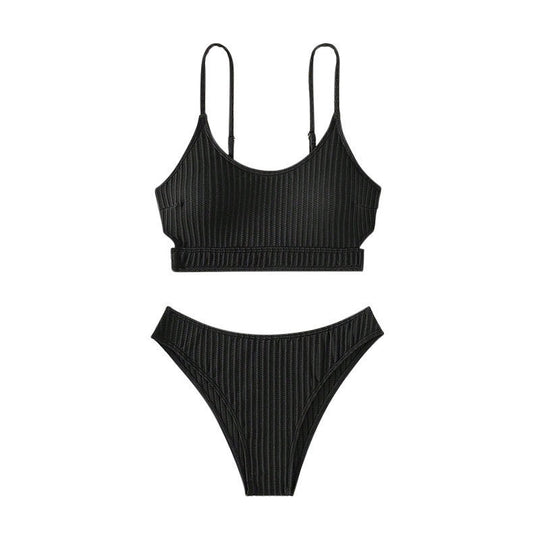 Damen Sportliches Bikiniset mit verstellbaren Trägern und feinstem Rippdesign EB