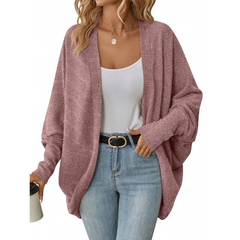 Damen lässige Strickjacke mit oversized Schnitt und lässigen Ärmeln EB