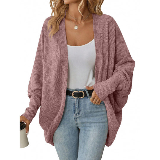 Damen lässige Strickjacke mit oversized Schnitt und lässigen Ärmeln EB
