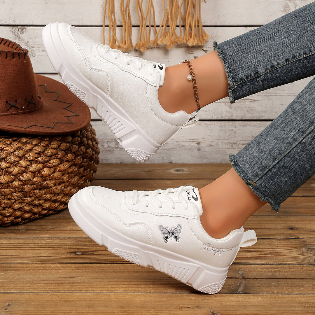 Damen Bequeme Sneakers mit verspieltem Schmetterlingsmotiv EB