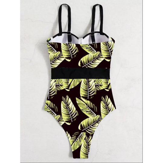 Damen Einteiler Badeanzug mit floralem Design und eleganter Silhouette EB