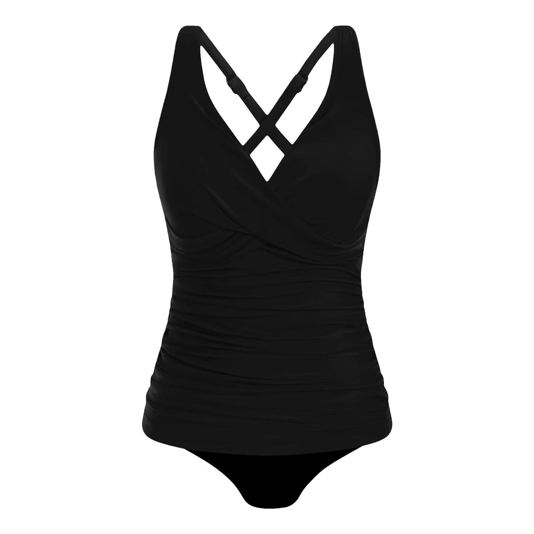 Damen Tankini-Oberteil mit raffiniertem Wickeldesign EB