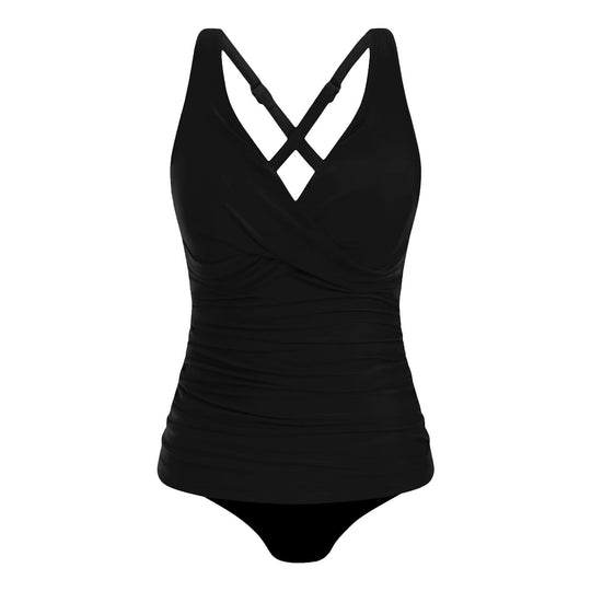 Damen Tankini-Oberteil mit raffiniertem Wickeldesign EB