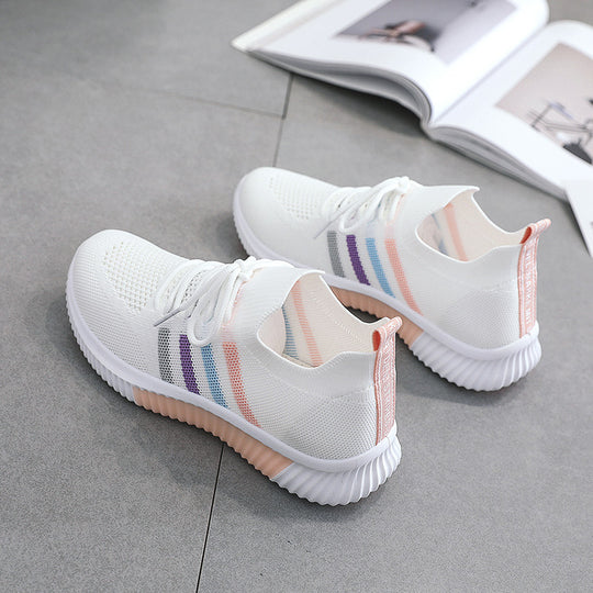 Damen Sportliche Sneaker mit atmungsaktiver Mesh-Oberfläche und dämpfender Laufsohle EB