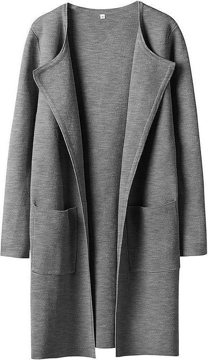 Damen Offener Strickmantel mit Taschen EB
