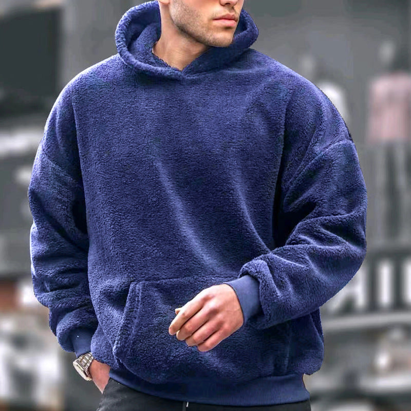 Herren Bequemer Fleece-Hoodie mit Kängurutasche EB