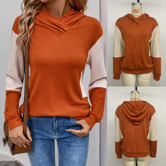 Damen Kapuzenpullover mit modernem Farbmix und strukturiertem Stoff EB