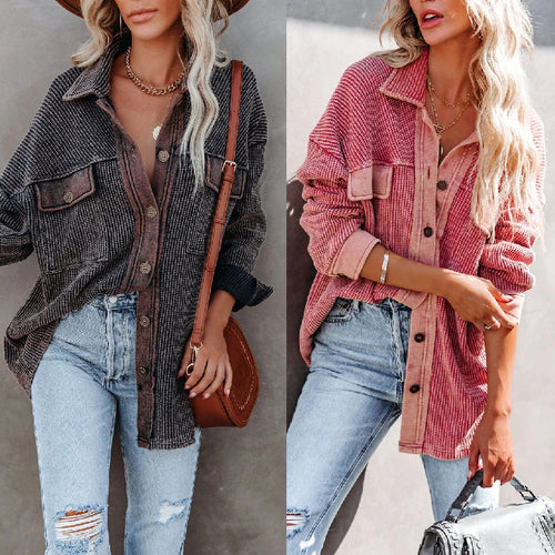 Damen Overshirt mit strukturiertem Design und modischen Details EB