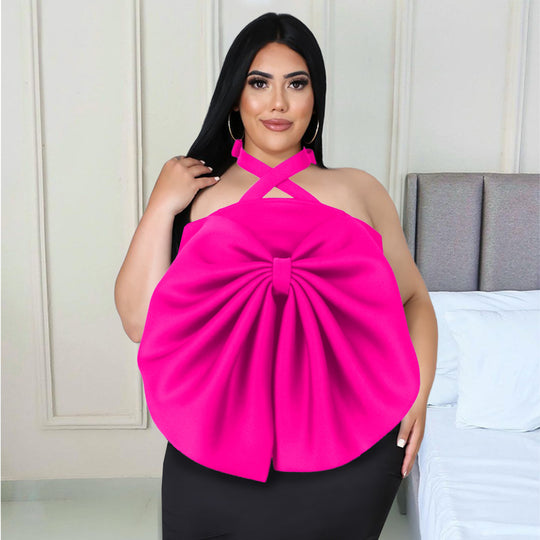 Damen Top mit dramatischem Schleifendetail EB