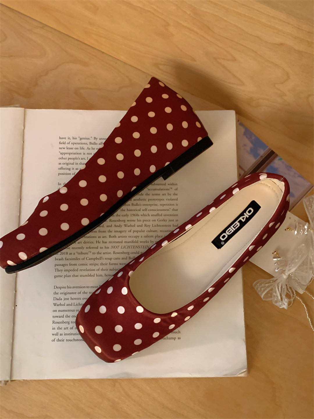 Damen Ballerinas mit polka Punkte Design und komfortablem Innenfutter EB