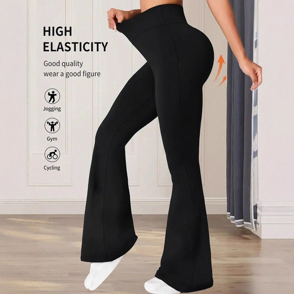 Damen elegante Bootcut-Hose mit hohem Bund und atmungsaktiver Funktion EB