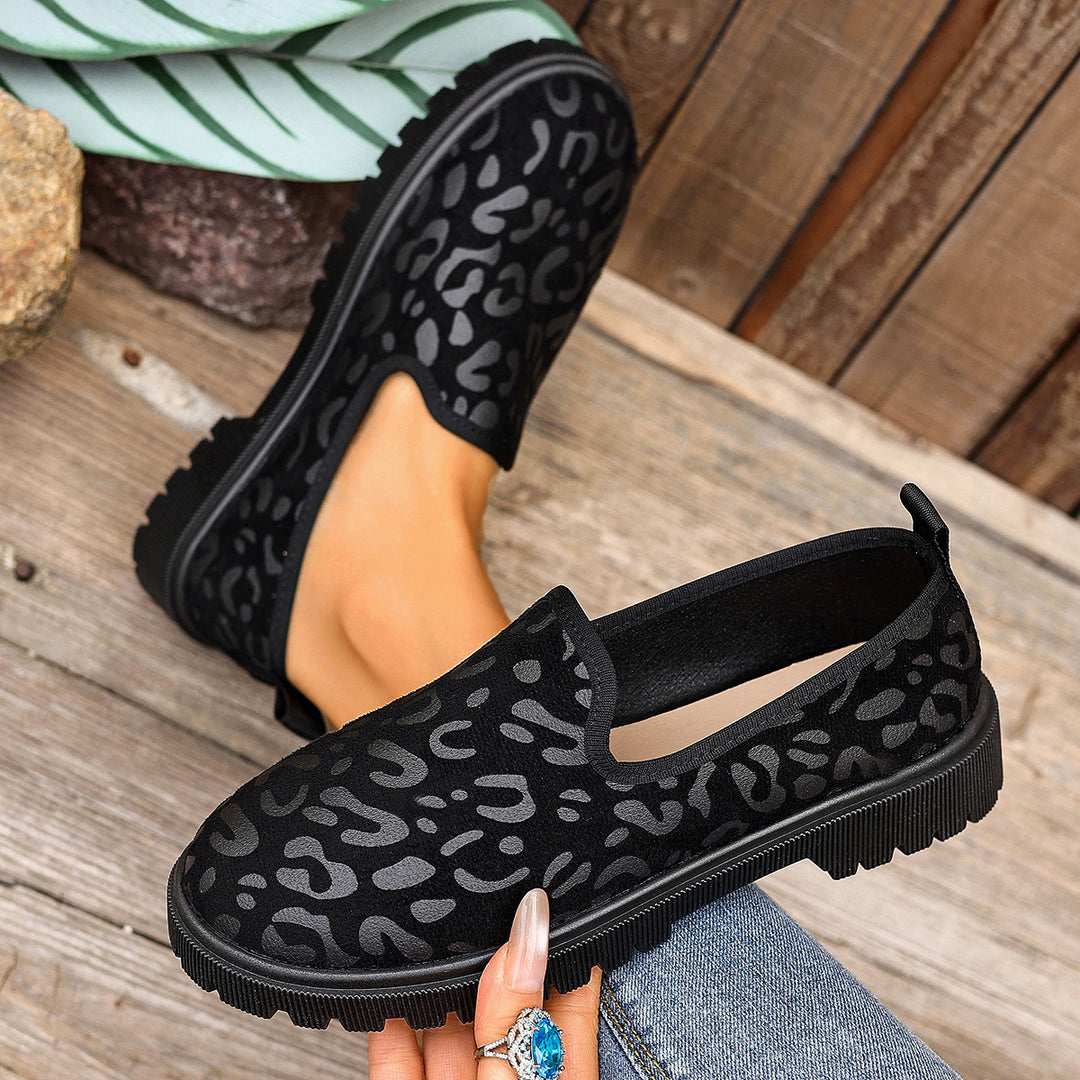 Damen Slip-On Sneaker mit tierischem Muster EB