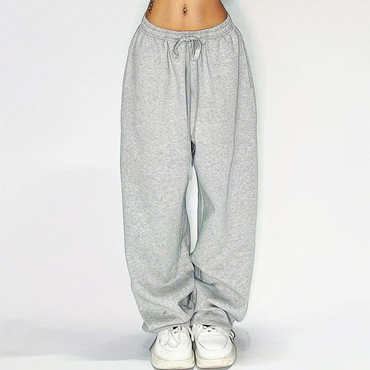 Damen Bequeme Freizeithose mit elastischem Taillenzug und weitem Bein EB