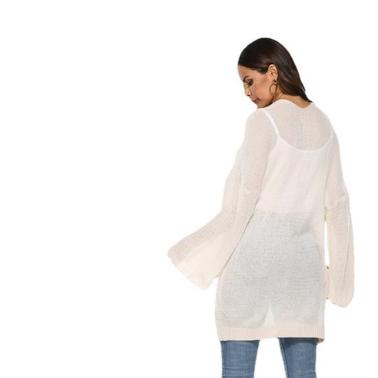 Damen Longstrickjacke mit lässigem Schnitt und weiten Ärmeln EB