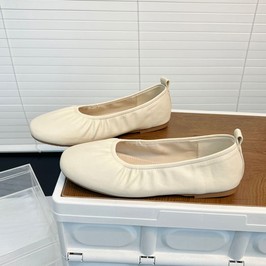Damen Ballerinas aus feinem Leder mit elastischem Riemen EB