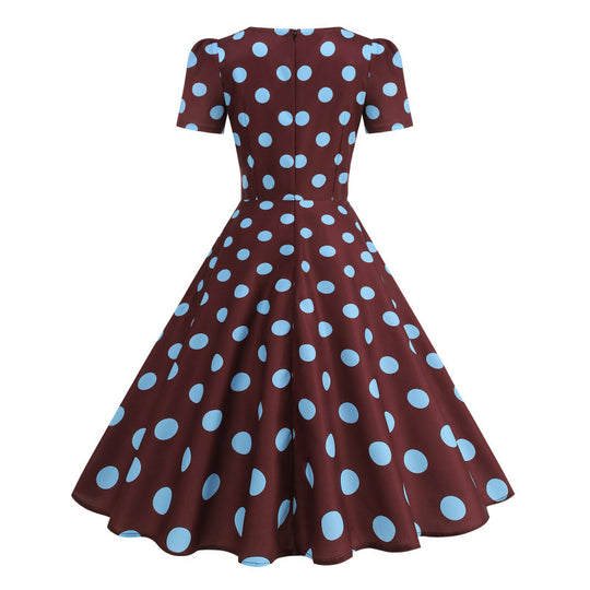 Damen Freizeitkleid mit floralem Design und schwingendem Rock EB