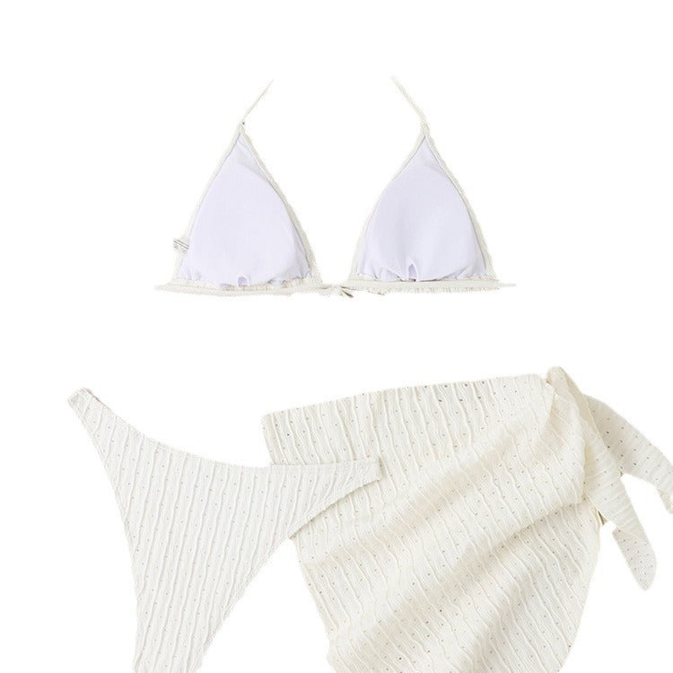 Damen Triangel-Bikini mit modischem Wickelrock und eleganten Details EB