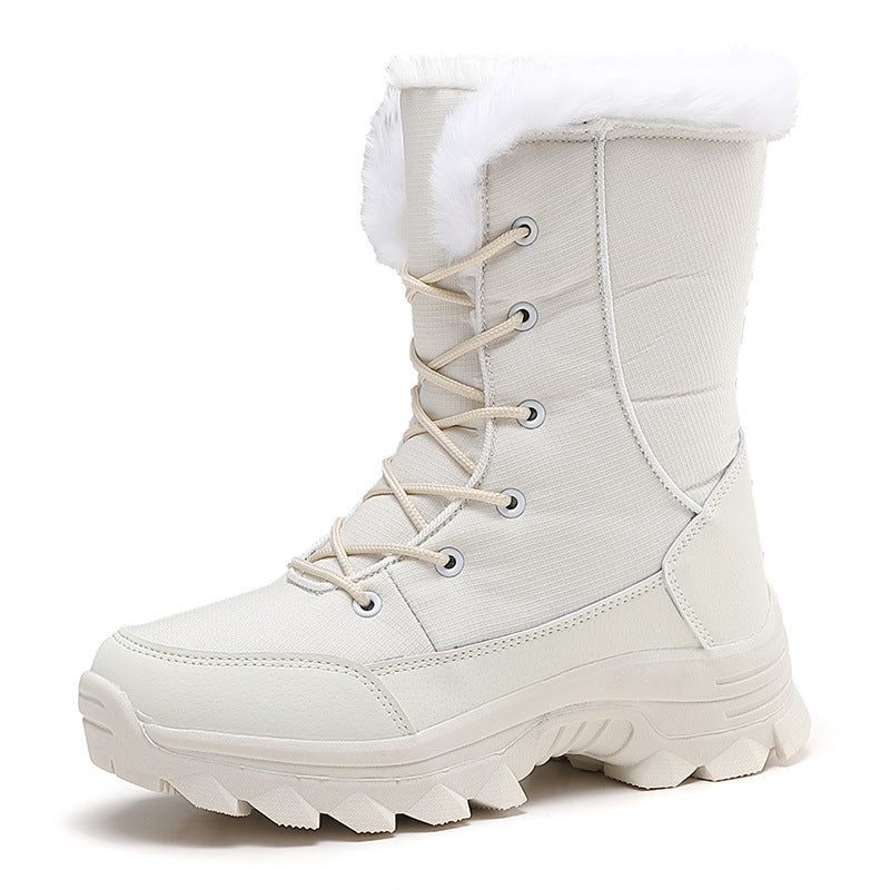 Damen Gefütterte Winterstiefel mit rutschfester Sohle und modischem Kunstfell EB