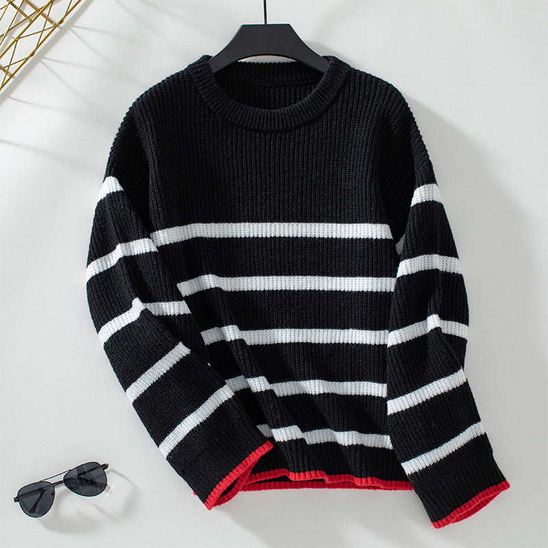 EB | Gestreifter Strickpullover Mit Weichem Material
