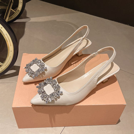 Damen Slingback Pumps mit Strassbesetztem Detail EB