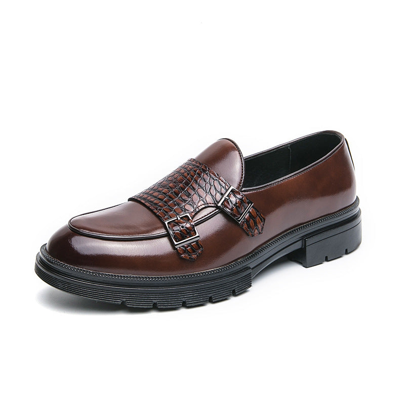 Damen elegante Mokassins mit modischen Schnallen und robustem Profil EB