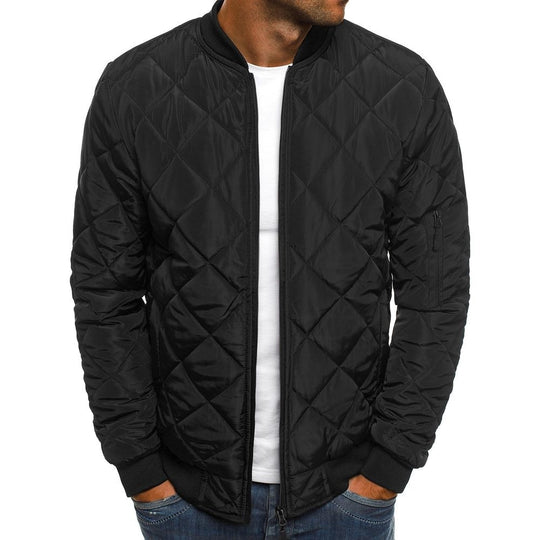 Herren nan leichte gesteppte Blousonjacke mit Diamantstepp, elastischen Rippbündchen und Ärmel-Reißverschlusstasche EB