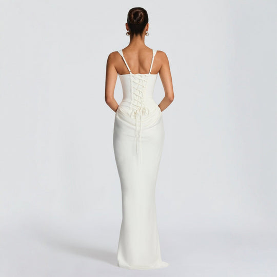 Damen Elegantes Maxi-Kleid mit raffinierten Drapierungen EB