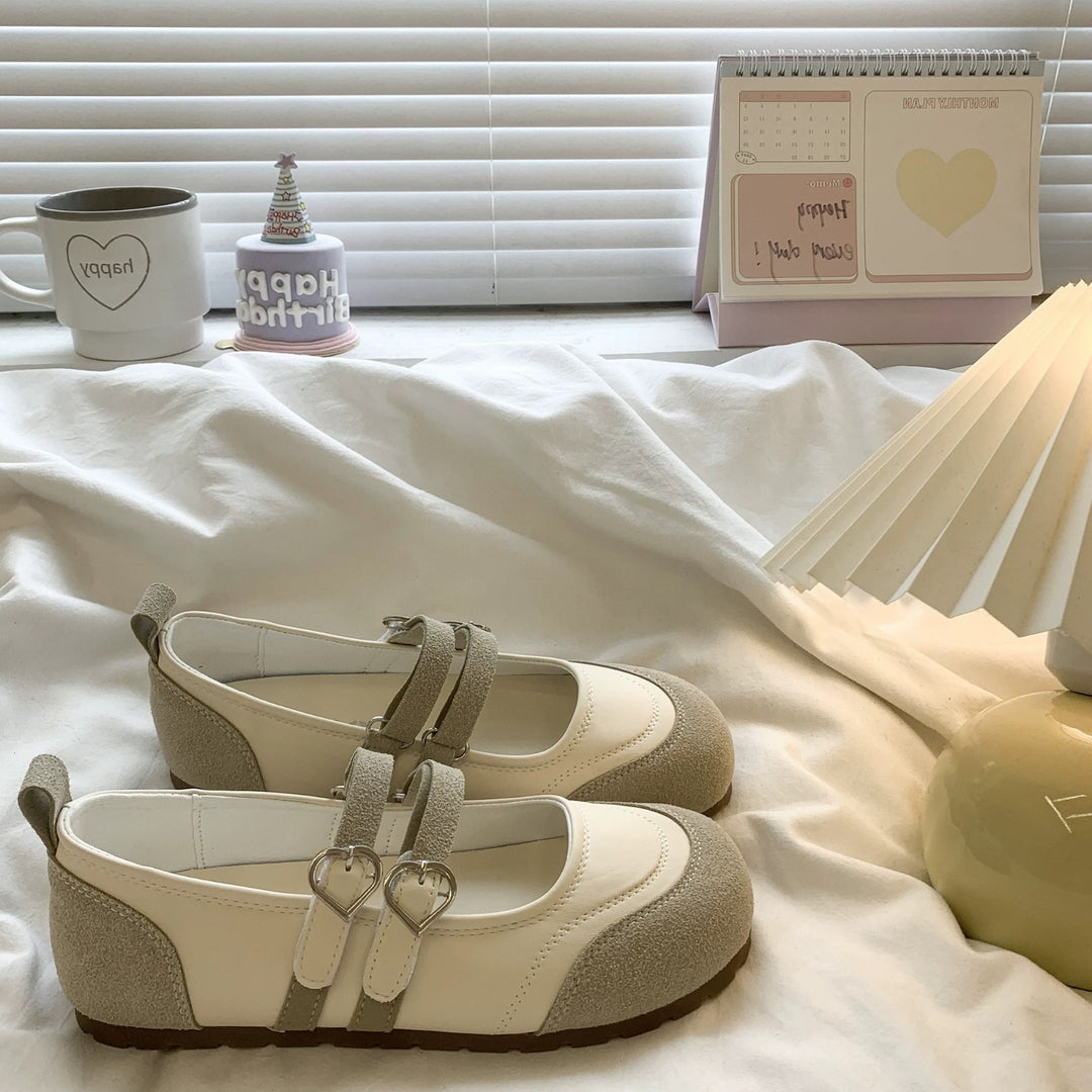 Damen Elegante und gemütliche Slip-On Schuhe mit doppeltem Riemen EB