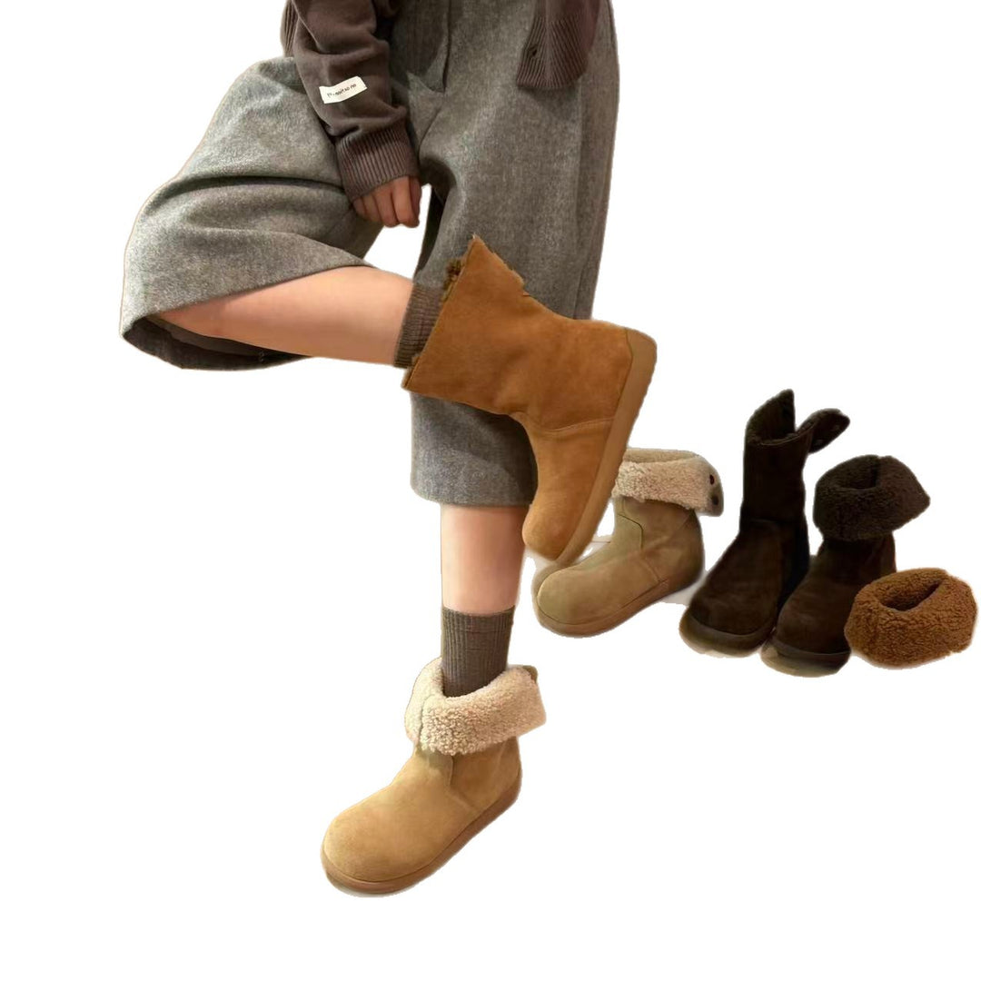 Damen Komfortable Winterboots mit kuscheligem Futter und rutschfester Sohle EB