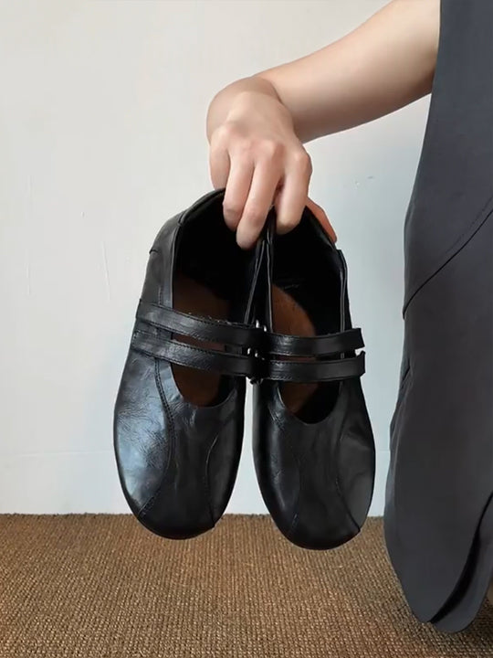 Damen elegante Mokassins mit modischen Riemchen EB