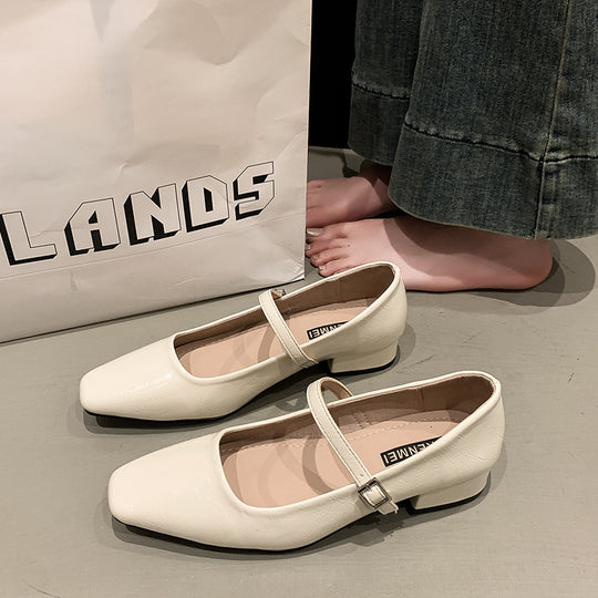 Damen Mary Jane Ballerinas mit elegantem Riemen EB