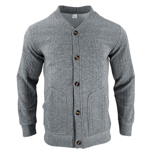 Herren Strickjacke mit hochwertigem Strukturmuster und modernen Knöpfen EB
