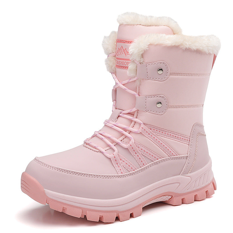 Damen isolierte Winterstiefel mit rutschfester Sohle und kuscheligem Innenfutter EB