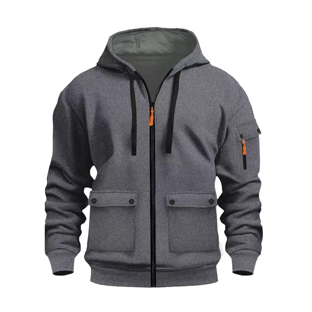 Herren funktionale Kapuzenjacke mit mehreren Taschen EB